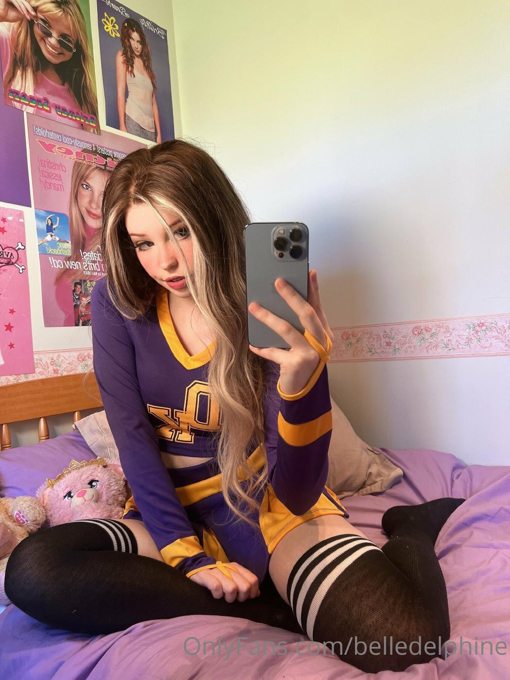 belle delphine cheerleader outfit onlyfans set leaked igbzpe influencers gonewild