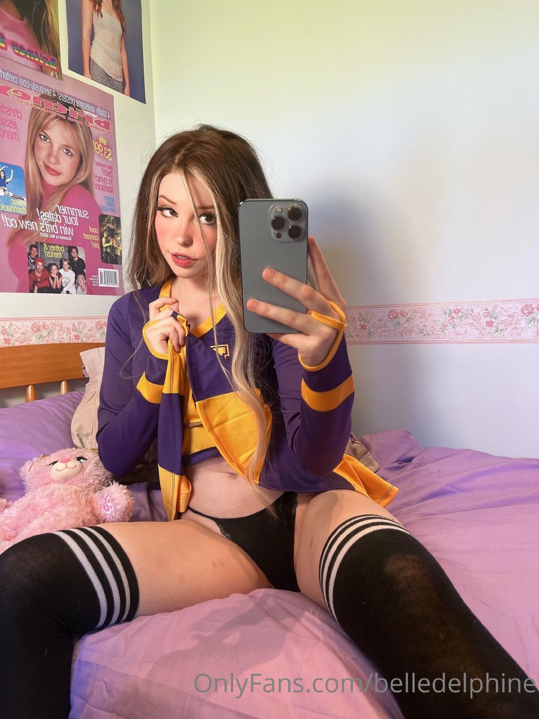 belle delphine cheerleader outfit onlyfans set leaked lzzxmy influencers gonewild