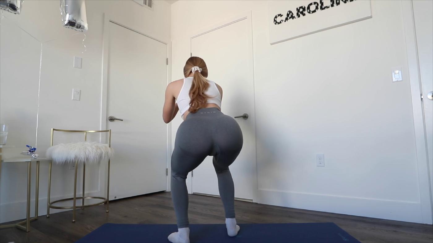 caroline zalog working out onlyfans video leaked btalus influencers gonewild