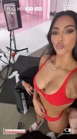 kim kardashian lingerie skims photoshoot bts video leaked ofmnai influencers gonewild